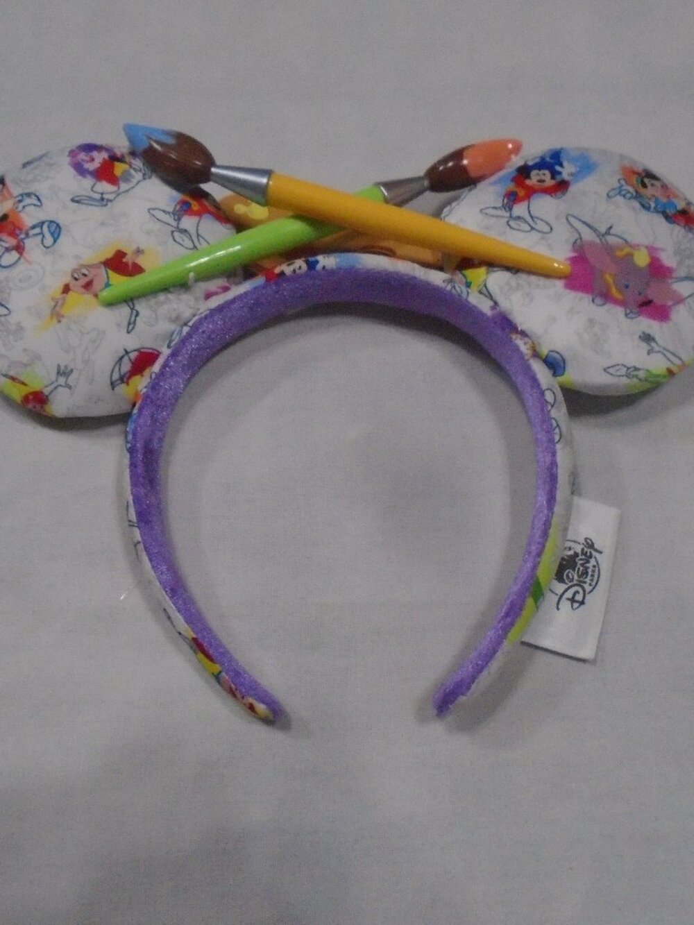 Disney Parks Ink & Paint Minnie Mickey Ears Headband with Paintbrush Palette